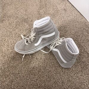 Vans Gray and White High-Top Sneakers